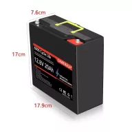 12V 20Ah Lítium vasfoszfát LiFePo4 akkumulátor