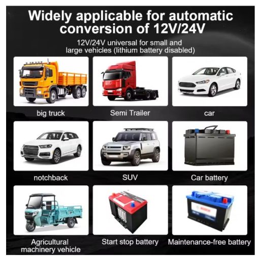 12V 12A 24V 9A intelligens inpulzus javító akkumulátor töltő