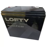  LOFTY 6-DZM-20 12V 30Ah 360Wh Lítium vasfoszfát LIFEPO4 elektromos kerékpár akkumulátor