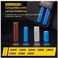 14500/16340/18650 dupla 3,7V Li-ion akkumulátor töltő