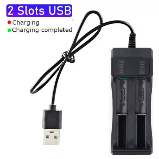 14500/16340/18650 dupla 3,7V Li-ion akkumulátor töltő