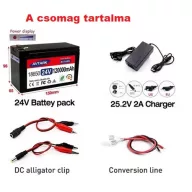 24V 12Ah Lithium akkumulátor
