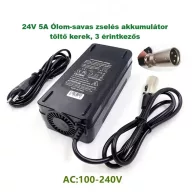   24V 5A kerekesszék rokkantkocsi töltő savas/zselés akkumulátorhoz kerek 3 PIN