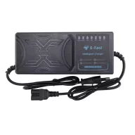 48V LED kijelzős elektromos kerékpár töltő 20-26Ah savas/zselés akkumulátorhoz 3 pólus