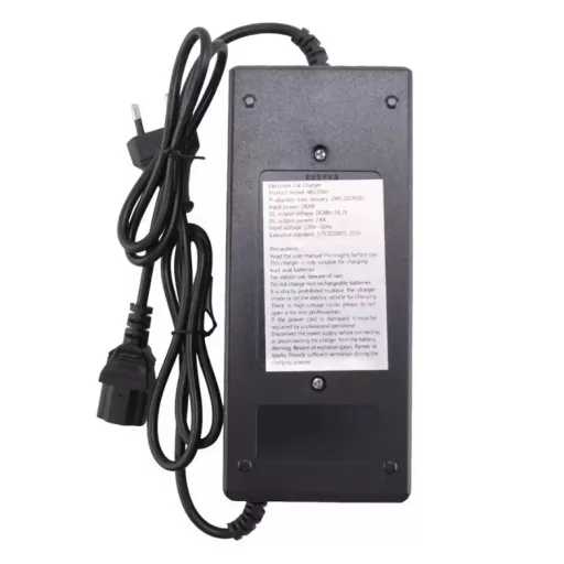 48V LED kijelzős elektromos kerékpár töltő 20-26Ah savas/zselés akkumulátorhoz 3 pólus