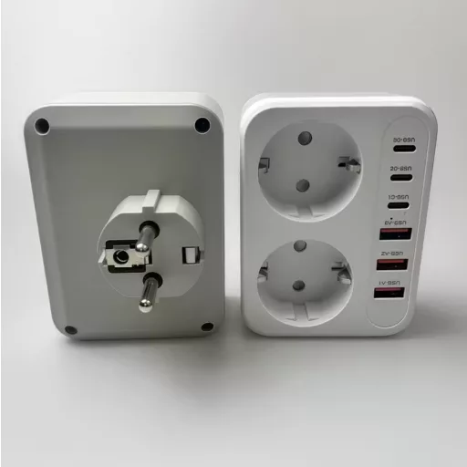 Hálózati dupla konnektor USB port fali dugalj