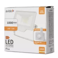   Avide LED Reflektor SMD 10W természetes fehér 4000K PIR Fehér