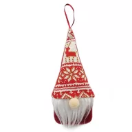 Artezan Karácsonyi Gnóm 16cm Piros-Fehér Motívumos
