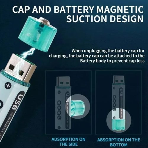 1,5V AA 1750mAh 2700mWh 14500 USB Li-ion ceruza akkumulátor