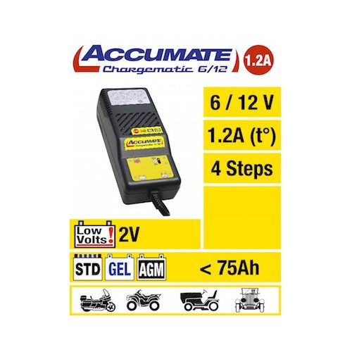  Tecmate Accumate 6-12V/1,2A/4-75Ah/STD/GEL/AGM automata töltő