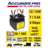 Tecmate Accumate PRO 12-24V/STD/GEL/AGM automata töltő