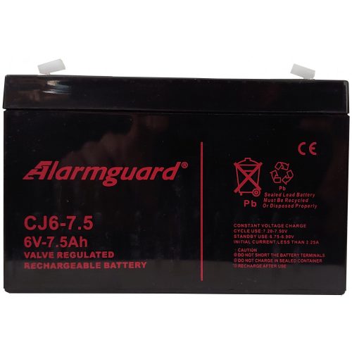 Alarmguard CJ6-7.5 6V 7,5Ah zselés akkumulátor