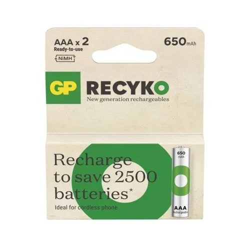 GP ReCyko NiMH Akkumulátor HR03 (AAA) 650mAh 2db B25162