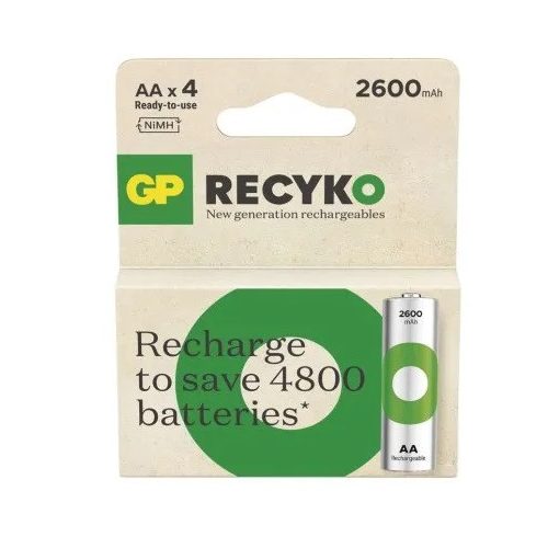 GP ReCyko NiMH Akkumulátor HR6 (AA) 2600mAh 4db B25274