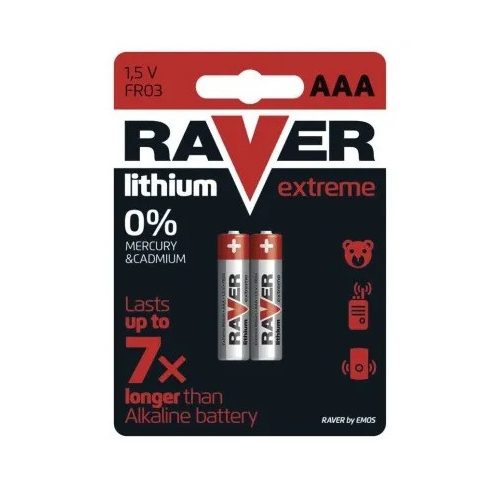 RAVER Lítium elem AAA 2db/bliszter B7811