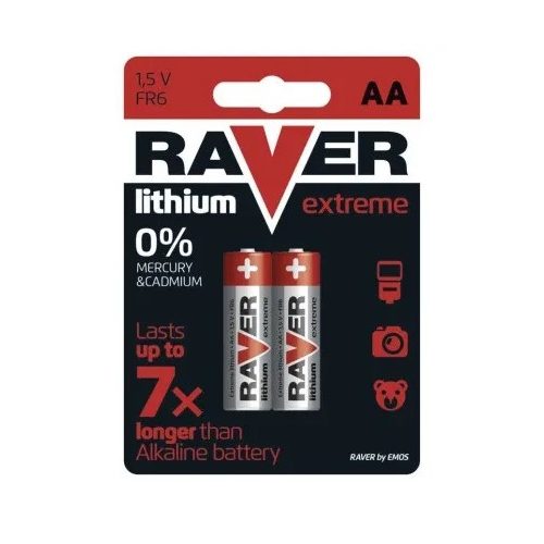 RAVER Lítium elem AA 2db/bliszter B7821