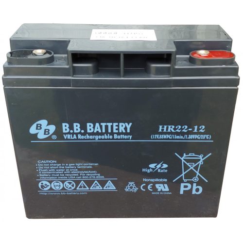 BB Battery HR22-12 12V 22Ah HRL22-12 nagyáramú zselés akkumulátor