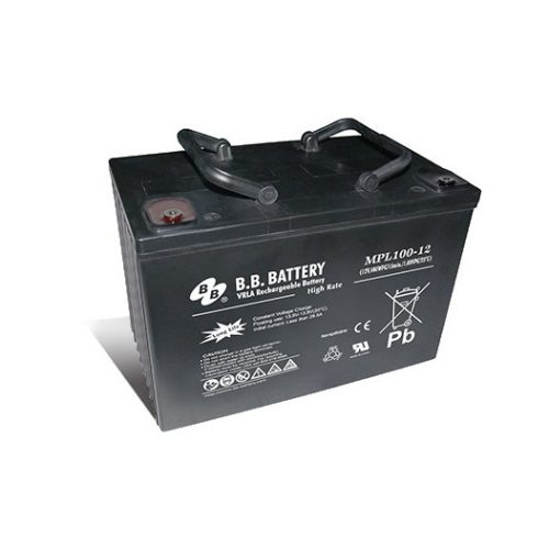 BB Battery MPL100-12 12V 100Ah HighRate Longlife gondozás mentes AGM akkumulátor