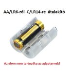 Elemátalakító AA-C ceruza-baby műanyag elem adapter