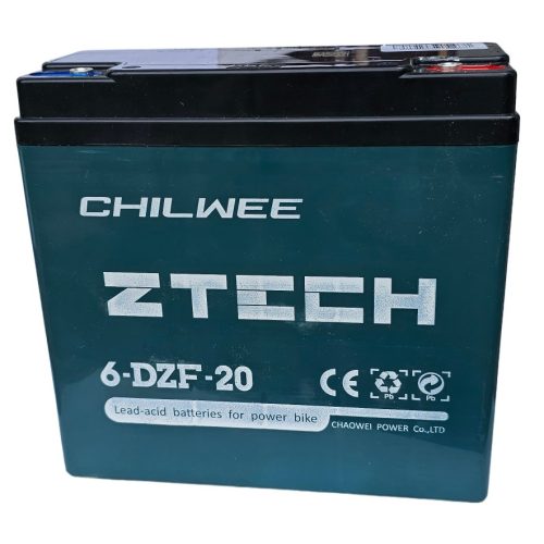 12V 20Ah CHILWEE 6-DZF20/6-DZM-20 elektromos kerékpár akkumulátor