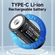   CITYORK 16340 16350 700mAh RCR123A micro USB újratölthető 3,7V Lithium fotóelem
