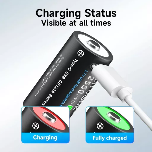 CITYORK 16340 16350 700mAh RCR123A micro USB újratölthető 3,7V Lithium fotóelem