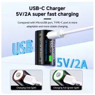   CITYORK RCR2 350mAh 15270 USB-C 3,7V Lithium tölthető fotó elem