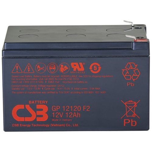 CSB GP12120 12V 12Ah F2 zárt ólomsavas akkumulátor