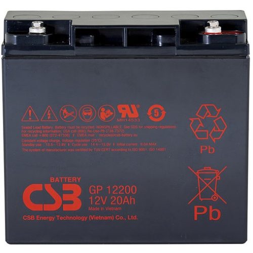 12V 20Ah CSB GP12200 zselés akkumulátor
