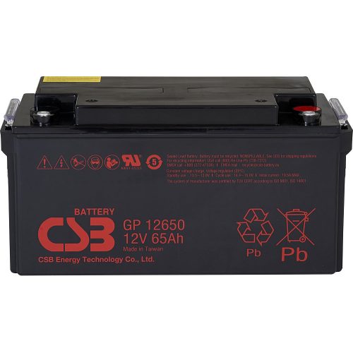 CSB GP12650 12V 65Ah zárt ólomsavas akkumulátor