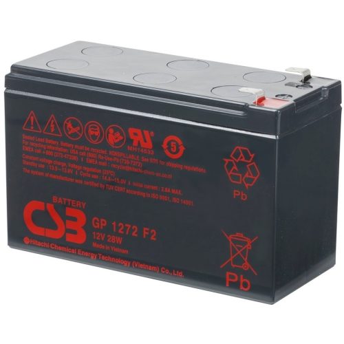 CSB GP1272 F2 12V 7Ah 28W zárt ólomsavas akkumulátor