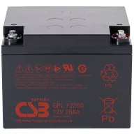 CSB 12V 26Ah GPL12260 Longlife zárt ólomsavas zselés akkumulátor
