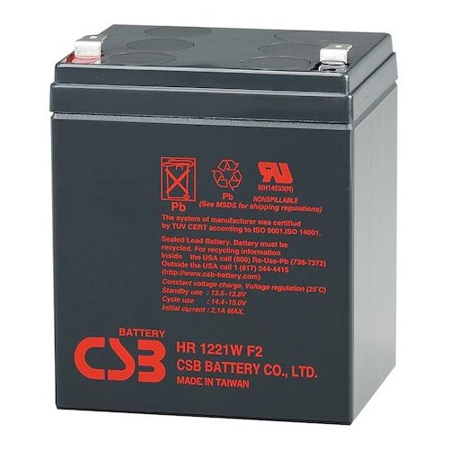 12V 5,1Ah CSB HR1221WF2 nagyáramú zselés akkumulátor