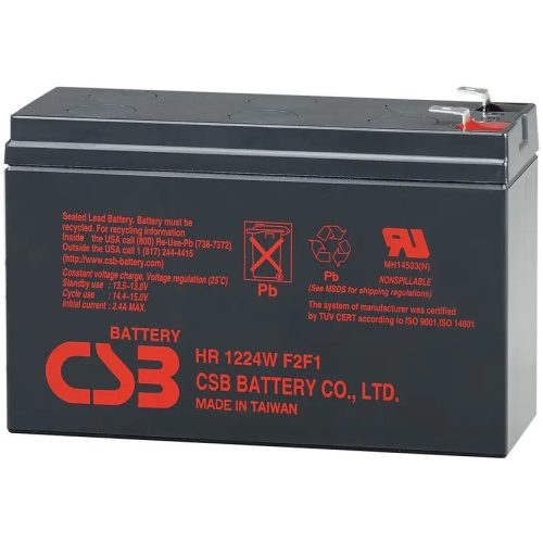 12V 6,4Ah CSB HR1224WF2F1 nagyáramú zselés akkumulátor