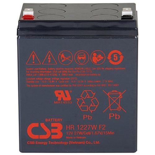 12V 6,5Ah CSB HR1227W F2 nagyáramú zselés akkumulátor