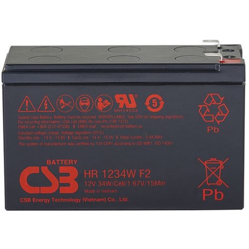 CSB HR1234W 12V 9Ah F2 zárt ólomsavas akkumulátor