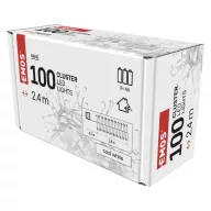    LED karácsonyi nano fényfüzér – süni, 2,4 m, 3x AA, beltéri, hideg fehér, időzítő D3FC01