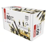    LED karácsonyi fényfüzér, 5,6 m, 3x AA, kültéri és beltéri, meleg fehér, időzítő D4FW02