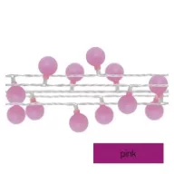   LED fényfüzér, cseresznye – golyók 2,5 cm, 4 m, kültéri és beltéri, rózsaszínű, időzítő D5AP01