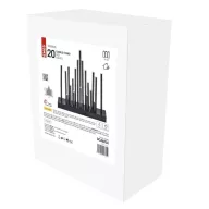    LED gyertyatartó, fekete, 27,5 cm, 3x AA, beltéri, meleg fehér, időzítő DCAW04