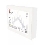    LED gyertyatartó, fa, fehér, 29 cm, 2x AA, beltéri, meleg fehér, időzítő DCAW12