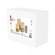    LED dekoráció – 3x viaszgyertya zsinórral, 3x 3x AAA, beltéri, vintage, távirányító DCCV06