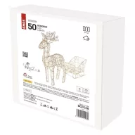    LED szán rénszarvasokkal – 47 cm, 3x AA, beltéri, meleg fehér, időzítő DCFC28
