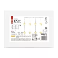    LED karácsonyi fényfüggöny – csillagok, 120x90 cm, beltéri, meleg fehér, időzítő DCGW01