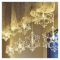    LED karácsonyi fényfüggöny – hópelyhek, 84 cm, kültéri és beltéri, meleg fehér DCGW06