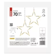    LED karácsonyi fényfüggöny – 7 csillag, 67x125cm, kültéri és beltéri, meleg fehér DCGW14