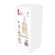    LED dekoráció – lámpa, antik, fehér, villogó, 3x AAA, beltéri, vintage, időzítő DCLV01