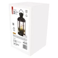    LED dekoráció – karácsonyi lámpa gyertyákkal, fekete, 35,5 cm, 3x C, beltéri, vintage DCLV15