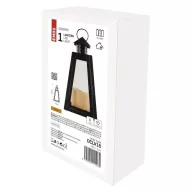    LED fekete, szögletes lámpás, 26,5 cm, 3x AAA, beltéri, vintage DCLV18
