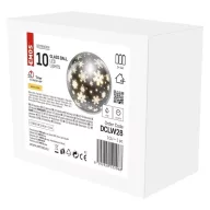    LED karácsonyi üveggömb – hópelyhek, 12 cm, 3x AA, beltéri, meleg fehér, időzítő DCLW28